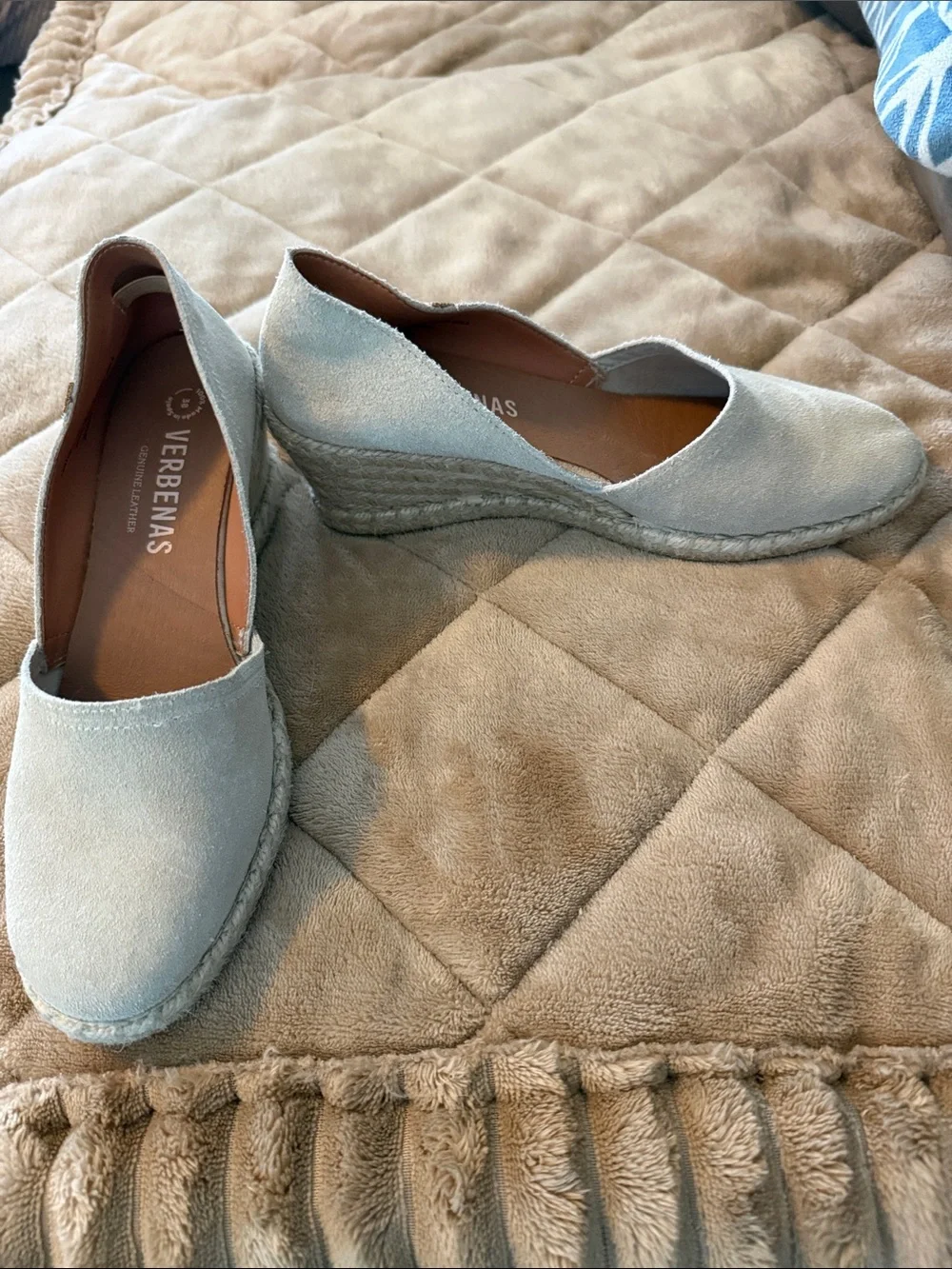 VERBENAS Tan Suede Espadrille Wedge for Women